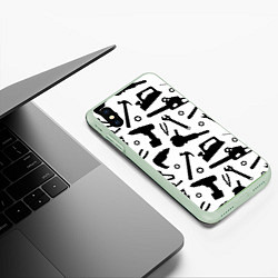 Чехол iPhone XS Max матовый Строитель 7, цвет: 3D-салатовый — фото 2