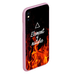 Чехол iPhone XS Max матовый Стихия огня, цвет: 3D-розовый — фото 2