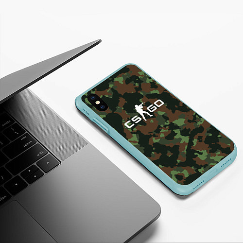 Чехол iPhone XS Max матовый CS GO: Dark Forest / 3D-Мятный – фото 3