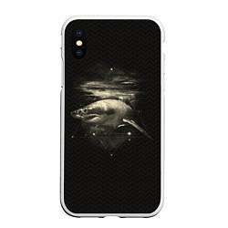 Чехол iPhone XS Max матовый Cosmic Shark, цвет: 3D-белый