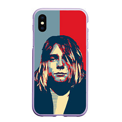 Чехол iPhone XS Max матовый Kurt Cobain, цвет: 3D-светло-сиреневый