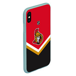 Чехол iPhone XS Max матовый NHL: Ottawa Senators, цвет: 3D-мятный — фото 2