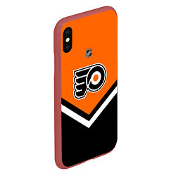 Чехол iPhone XS Max матовый NHL: Philadelphia Flyers, цвет: 3D-красный — фото 2