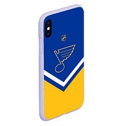 Чехол iPhone XS Max матовый NHL: St. Louis Blues, цвет: 3D-светло-сиреневый — фото 2