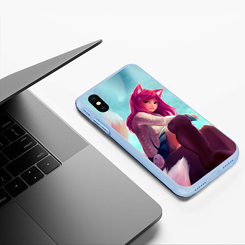 Чехол iPhone XS Max матовый Cute / 3D-Голубой – фото 3