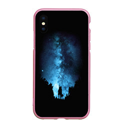 Чехол iPhone XS Max матовый Млечный путь, цвет: 3D-розовый