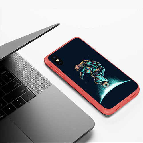 Чехол iPhone XS Max матовый Планетарный скейтбординг / 3D-Красный – фото 3