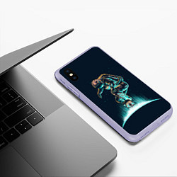Чехол iPhone XS Max матовый Планетарный скейтбординг, цвет: 3D-светло-сиреневый — фото 2