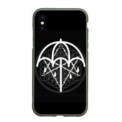 Чехол iPhone XS Max матовый BMTH: Rain Symbol, цвет: 3D-темно-зеленый