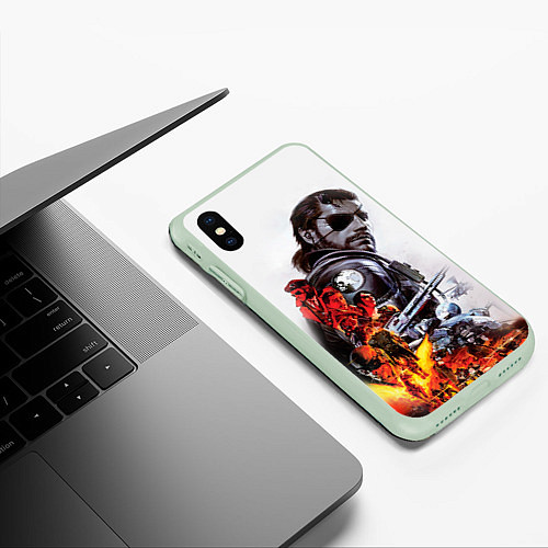 Чехол iPhone XS Max матовый Metal gear solid 2 / 3D-Салатовый – фото 3