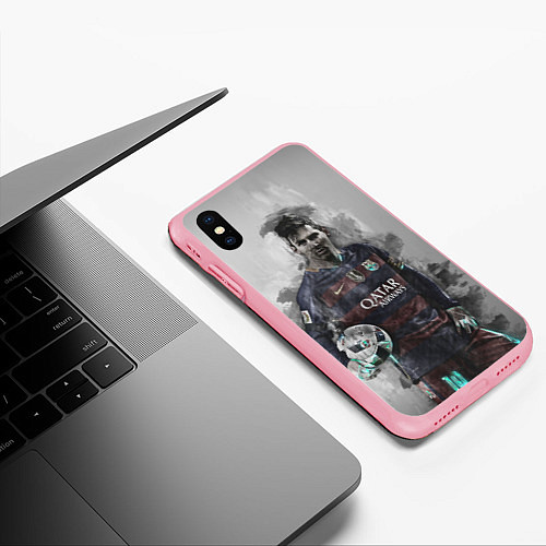 Чехол iPhone XS Max матовый Lionel Messi / 3D-Баблгам – фото 3