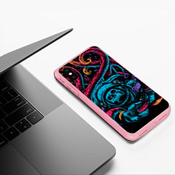 Чехол iPhone XS Max матовый Космический осьминог, цвет: 3D-баблгам — фото 2