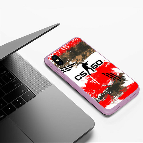 Чехол iPhone XS Max матовый CS:GO Roll Cage / 3D-Сиреневый – фото 3