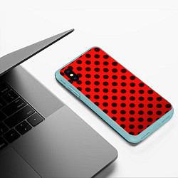 Чехол iPhone XS Max матовый Леди Баг: узор, цвет: 3D-мятный — фото 2