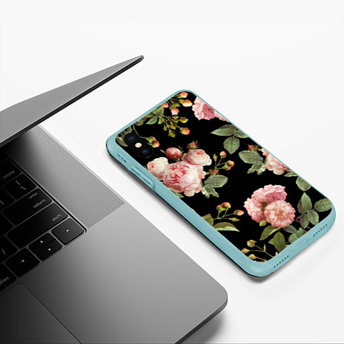 Чехол iPhone XS Max матовый TOP Roses / 3D-Мятный – фото 3