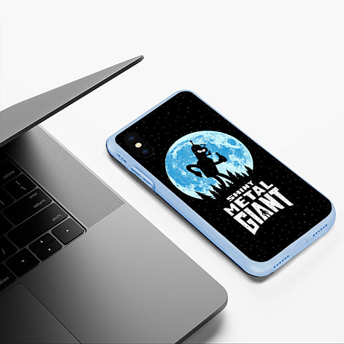 Чехол iPhone XS Max матовый Bender Metal Giant / 3D-Голубой – фото 3