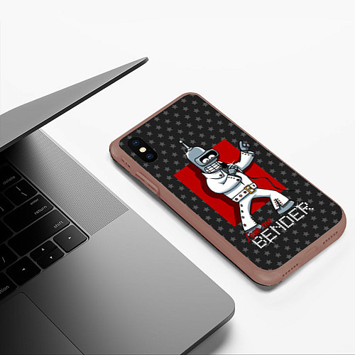 Чехол iPhone XS Max матовый Bender Presley / 3D-Коричневый – фото 3