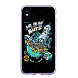 Чехол iPhone XS Max матовый Iron Nuts, цвет: 3D-светло-сиреневый
