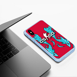 Чехол iPhone XS Max матовый CS:GO Spirit of Water, цвет: 3D-голубой — фото 2