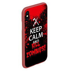 Чехол iPhone XS Max матовый Keep Calm & Kill Zombies, цвет: 3D-красный — фото 2
