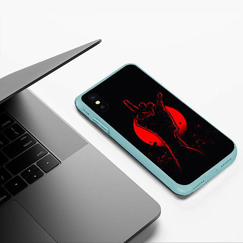 Чехол iPhone XS Max матовый Zombie Rock / 3D-Мятный – фото 3