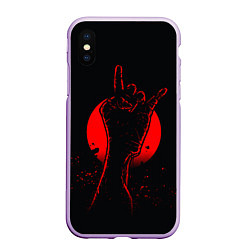 Чехол iPhone XS Max матовый Zombie Rock, цвет: 3D-сиреневый