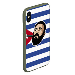 Чехол iPhone XS Max матовый Fidel Castro, цвет: 3D-темно-зеленый — фото 2