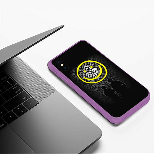 Чехол iPhone XS Max матовый Sherlock Smile / 3D-Фиолетовый – фото 3