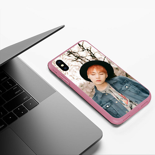 Чехол iPhone XS Max матовый Min Yoon Gi / 3D-Малиновый – фото 3