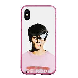 Чехол iPhone XS Max матовый Jungkook, цвет: 3D-малиновый