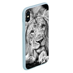 Чехол iPhone XS Max матовый Милый лев, цвет: 3D-голубой — фото 2