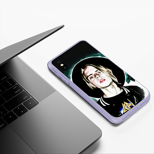 Чехол iPhone XS Max матовый Pharaoh Face / 3D-Светло-сиреневый – фото 3