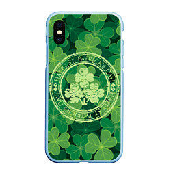 Чехол iPhone XS Max матовый Ireland, Happy St. Patricks Day, цвет: 3D-голубой