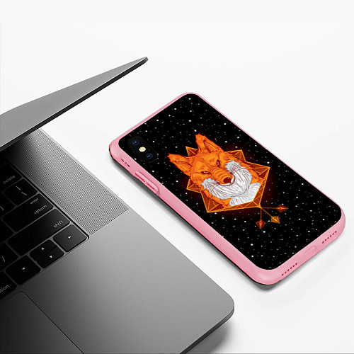 Чехол iPhone XS Max матовый Огненный лис / 3D-Баблгам – фото 3