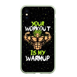 Чехол iPhone XS Max матовый My Workout, цвет: 3D-салатовый