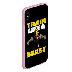 Чехол iPhone XS Max матовый Train Like a Beast, цвет: 3D-розовый — фото 2