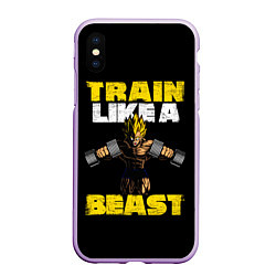 Чехол iPhone XS Max матовый Train Like a Beast, цвет: 3D-сиреневый