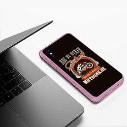 Чехол iPhone XS Max матовый Дайте мотоцикл, цвет: 3D-розовый — фото 2