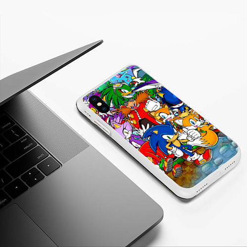 Чехол iPhone XS Max матовый Sonic Stories / 3D-Белый – фото 3