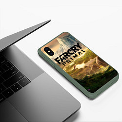 Чехол iPhone XS Max матовый Far Cry: Primal, цвет: 3D-темно-зеленый — фото 2