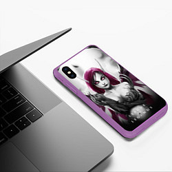Чехол iPhone XS Max матовый Cute Demon, цвет: 3D-фиолетовый — фото 2