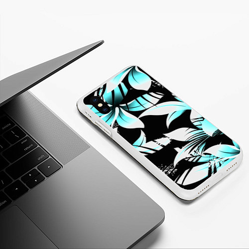 Чехол iPhone XS Max матовый Tropica / 3D-Белый – фото 3