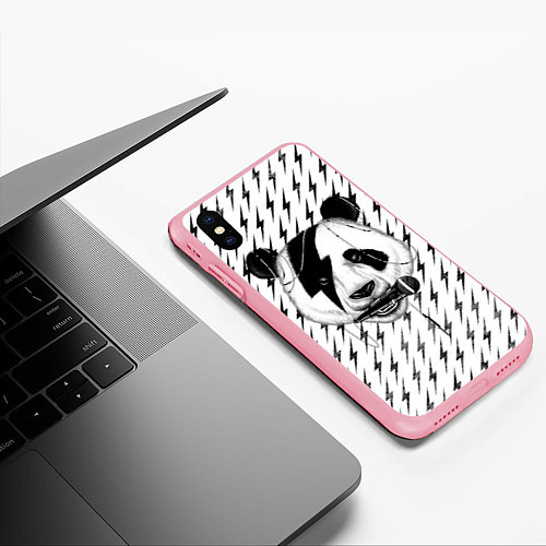 Чехол iPhone XS Max матовый Панда вокалист / 3D-Баблгам – фото 3