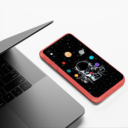 Чехол iPhone XS Max матовый Космический жонглер, цвет: 3D-красный — фото 2