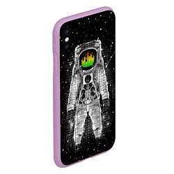 Чехол iPhone XS Max матовый Музыкальный космонавт, цвет: 3D-сиреневый — фото 2