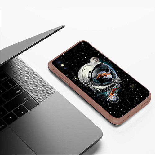 Чехол iPhone XS Max матовый Подводный космос / 3D-Коричневый – фото 3