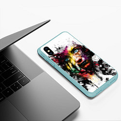 Чехол iPhone XS Max матовый Поп-арт, портрет девушки, цвет: 3D-мятный — фото 2