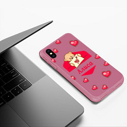 Чехол iPhone XS Max матовый Алиса, цвет: 3D-малиновый — фото 2