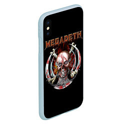 Чехол iPhone XS Max матовый Megadeth: Skull in chains, цвет: 3D-голубой — фото 2