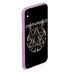 Чехол iPhone XS Max матовый Disturbed Logo, цвет: 3D-сиреневый — фото 2